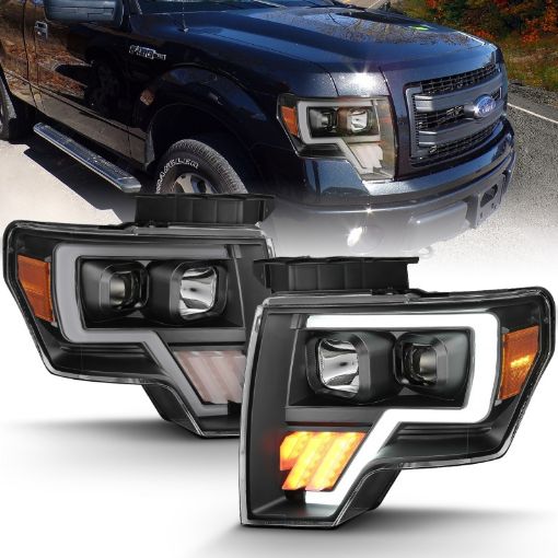 Picture of ANZO 2009 - 2014 Ford F - 150 Projector Light Bar G4 H.L. Black Amber