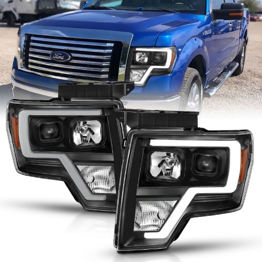 Picture of ANZO 2009 - 2014 Ford F - 150 Projector Light Bar H.L Black Amber