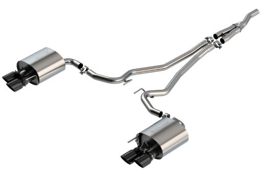 Picture of Borla 19 - 20 Ford Mustang Ecoboost 2.3L 2.25in S - type Exhaust w Valves - Black Chrome Tips