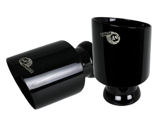 Picture of aFe MACH Force - XP 4 - 12in Black OE Replacement Exhaust Tips - 15 - 19 Dodge ChargerHellcat