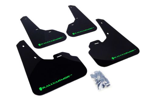Picture of Rally Armor 10 - 13 Mazda3Speed3 (HatchSedan) Black UR Mud Flap wGreen Logo