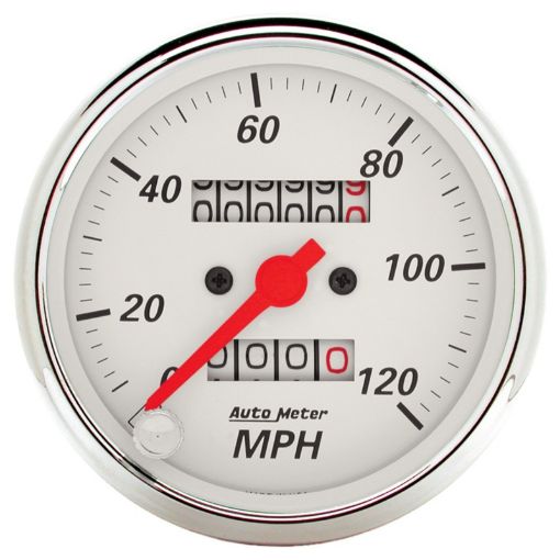 Picture of Autometer Arctic White 3 - 18in 0 - 120 MPH Mechanical Speedometer Gauge