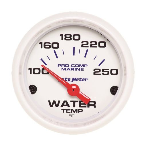 Picture of Autometer Marine White Gauge 2 - 116in Electric Water Temperature Gauge 100 - 250 Deg F