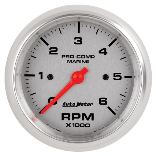 Picture of Autometer Marine Silver Ultra - Lite Gauge 3 - 38in Tachometer 6K RPM