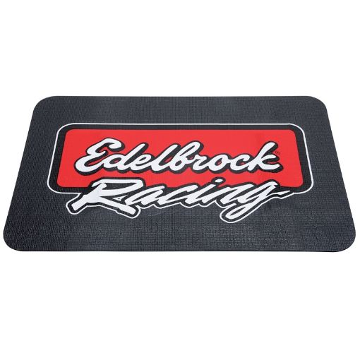 Picture of Edelbrock Racing Fender Cover - PVC Foam Mat - 2 Color Printed Edelbrock Racing Logo