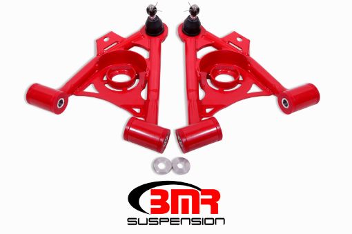 Picture of BMR 79 - 93 Fox Mustang Non - Adj Lower A - Arms Standard Ball Joint Spring Pocket - Red