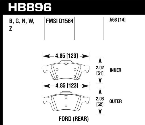 Picture of Hawk 16 - 18 Ford Focus RS PC Rear Brake Pads