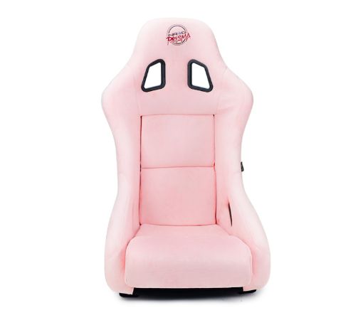 Picture of NRG FRP Bucket Seat Prisma Edition w Pearlized Back and Pink Alcantara (Medium)