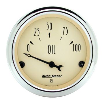Picture of Autometer 2 - 116 inch Electric Oil Pressure 100PSI Antique Beige Gauge