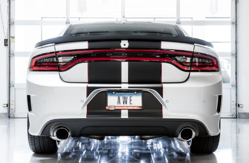 Picture of AWE Tuning 2017 Dodge Charger 5.7L Touring Edition Exhaust - Non - Resonated - Chrome Silver Tips