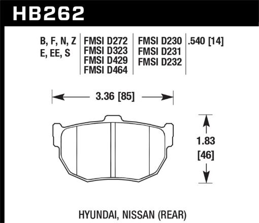 Picture of Hawk 89 - 97 Nissan 240SX SE HPS Street Rear Brake Pads