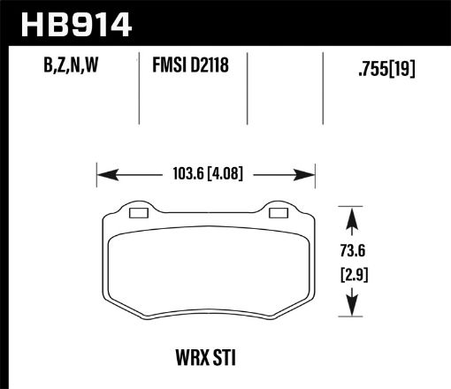 Picture of Hawk 2018 Subaru WRX STI Performance Ceramic Street Brake Pads