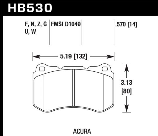 Picture of Hawk 04 - 08 Acura TL HPS 5.0 Front Brake Pads