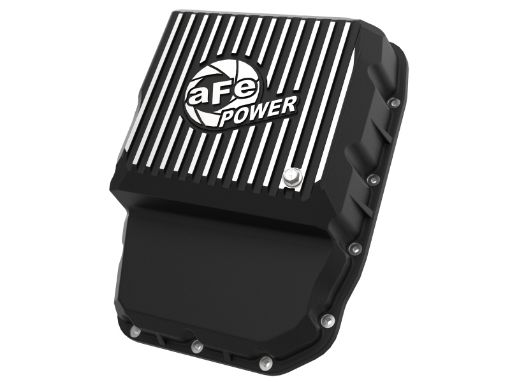 Picture of aFe Transmission Pan (Black w Machined Fins) 13 - 19 Dodge Diesel Trucks L6 - 6.7L (td)