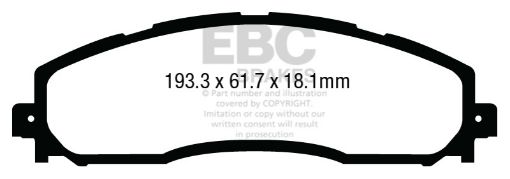 Picture of EBC 13 Ford F250 (inc Super Duty) 6.2 (2WD) Extra Duty Rear Brake Pads