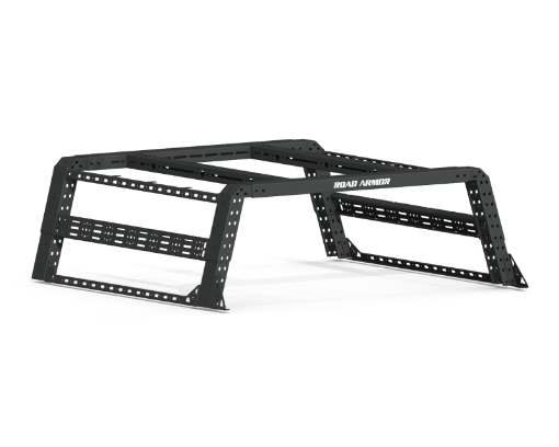 Picture of Road Armor Universal 5 - 12 - 6ft Beds TRECK Adj Bed Rack wStrapUpLow Rails - Tex Blk (wo Brackets)