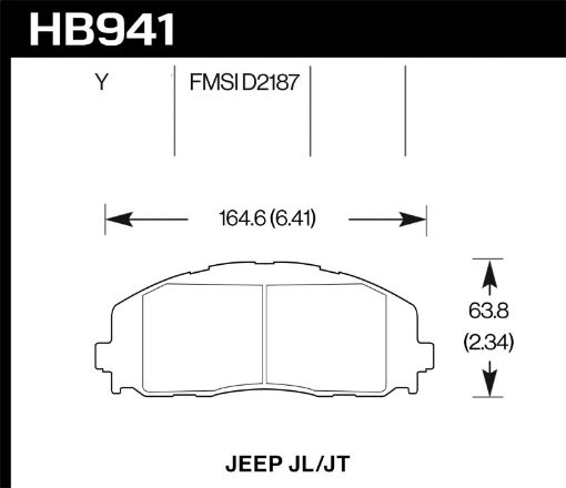 Picture of Hawk 2018 Jeep Wrangler Rubicon LTS Street Front Brake Pads
