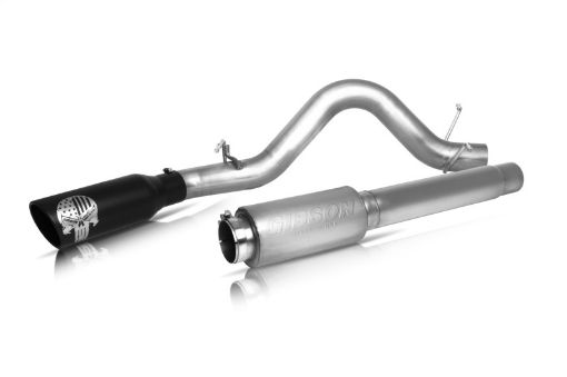 Picture of Gibson 15 - 20 Ford F - 150 Lariat 5.0L 4in Patriot Skull Series Cat - Back Single Exhaust - Stainless
