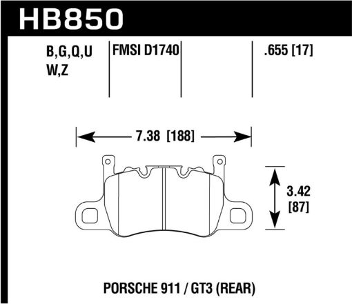 Picture of Hawk Audi 14 - 19 Porsche 911 2016 Cayman 17 - 19 Panamera PC Rear Brake Pads w Carbon Ceramics