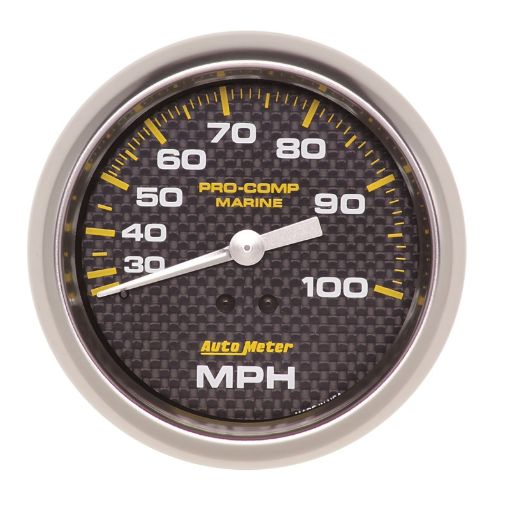 Picture of Autometer Marine Carbon Fiber 3 - 38in 100 MPH Mechanical Speedometer Gauge