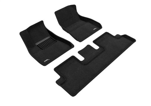 Picture of 3D MAXpider 2018 - 2019 Tesla Model 3 Elegant 1st 2nd Row Floormats - Black