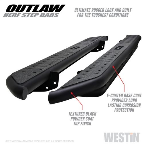 Picture of Westin 15 - 20 Ford F - 150 SuperCab 17 - 20 F - 250350 SuperCab Outlaw Nerf Step Bars - Textured Black