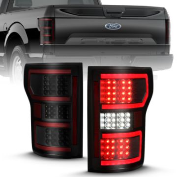 Picture of ANZO 18 - 19 Ford F - 150 LED Taillight Black Housing Clear Lens Red Light Bar WSequential