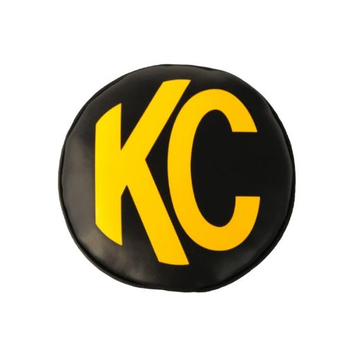 Picture of KC HiLiTES 6in. Round Soft Cover (Pair) - Black wYellow KC Logo