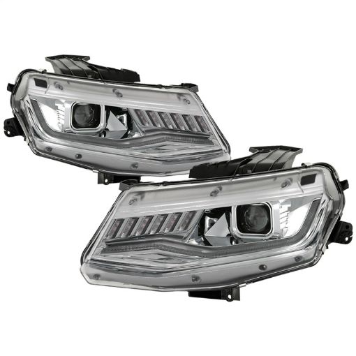 Picture of Spyder Chevy Camaro 16 - 18 Halogen Model Projector Headlights Chrome PRO - YD - CCAM16HALSI - SEQ - C