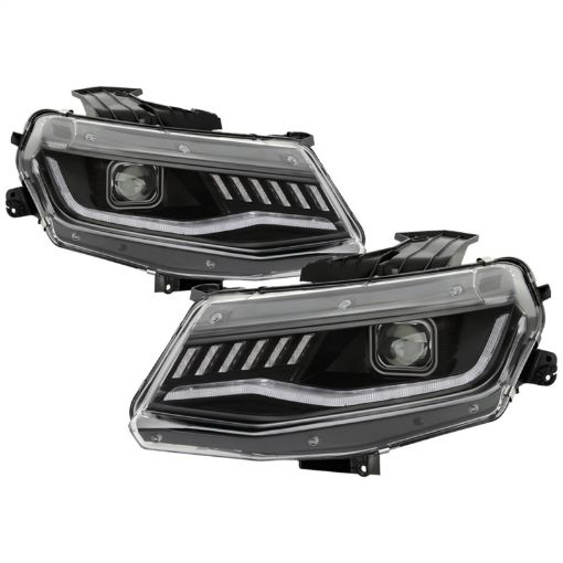 Picture of Spyder Chevy Camaro 16 - 18 HID Model Full LED Headlights Black PRO - YD - CCAM16HIDAP - SEQ - BK