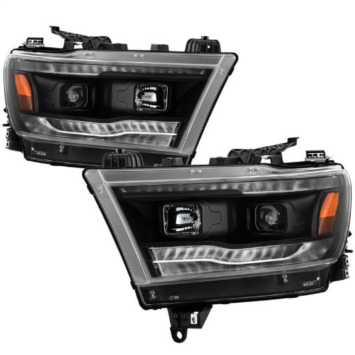 Picture of Spyder Dodge Ram 19 - 20 Halogen Model Projector Headlights Chrome PRO - YD - DR19HALSI - SEQ - BK