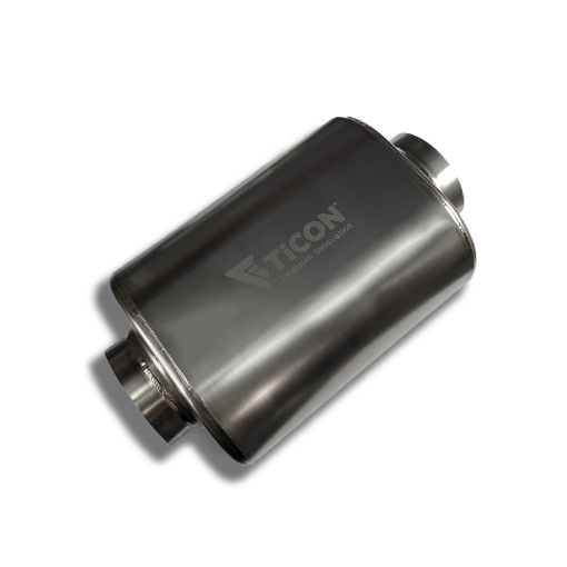 Picture of Ticon Industries 17in OAL 3.0in Center InOut Oval Ultralight Titanium Muffler