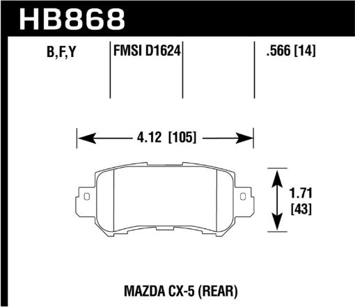 Picture of Hawk 17 - 18 Mazda CX - 3 Sport LTS Rear Street Brake Pads