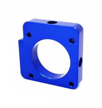 Picture of Torque Solution Throttle Body Spacer (Blue) Subaru WRX 2006 - 2014 STI 2004 - 2015