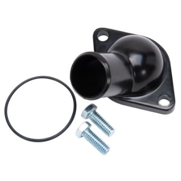 Picture of Edelbrock Chevy 15 Deg. Water Neck Steel - Black
