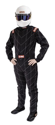Picture of RaceQuip Black Chevron - 1 Suit - SFI - 1 2XL