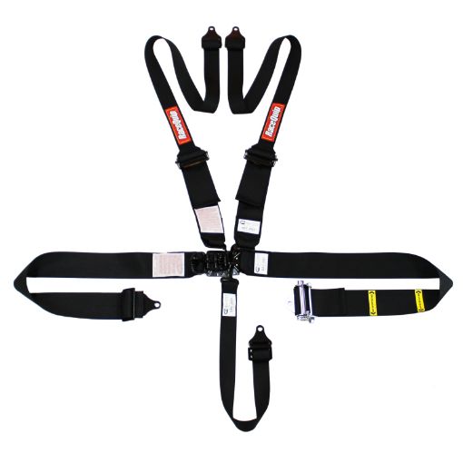 Picture of RaceQuip L L 5pt Ratchet HNR Harness Black