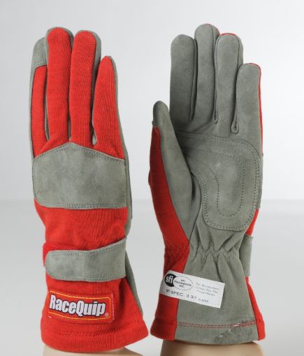 Picture of RaceQuip Red 1 - Layer SFI - 1 Glove - Small