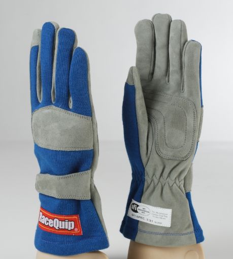 Picture of RaceQuip Blue 1 - Layer SFI - 1 Glove - Large
