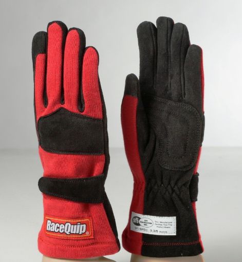 Picture of RaceQuip Red 2 - Layer SFI - 5 Glove - Small