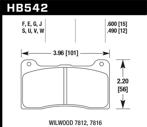 Picture of Hawk Wilwood 7812 HP Race Brake Pads