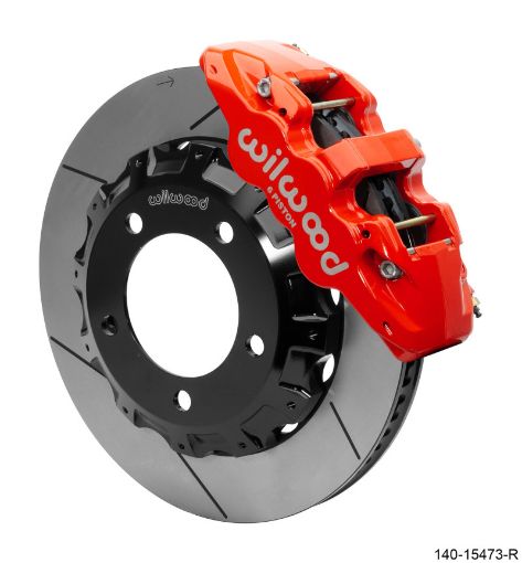 Picture of Wilwood AERO6 Front Truck Kit 14.25in Red 2008 - 2015 Toyota Land Cruiser (J200) w Lines