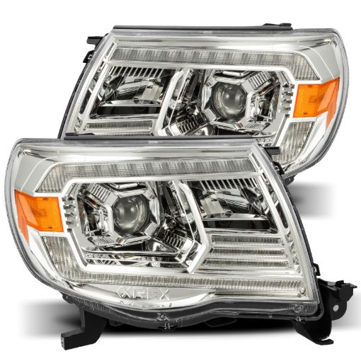 Picture of AlphaRex 05 - 11 Toyota Tacoma LUXX LED Projector Headlights Plank Style Chrome wActivation LightDRL