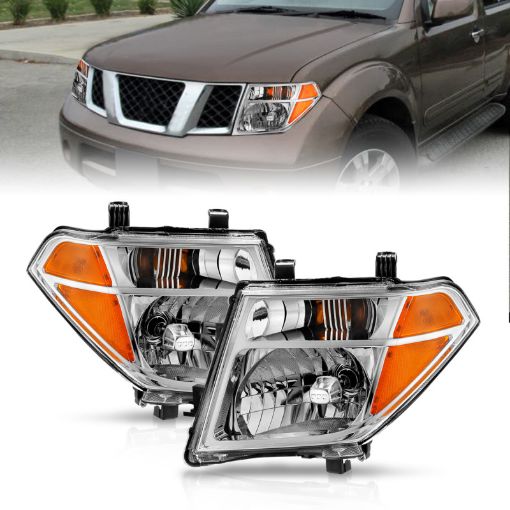Picture of ANZO 2005 - 2008 Nissan Pathfinder Crystal Headlight Chrome Amber (OE Replacement)