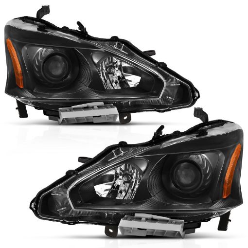 Picture of ANZO 2013 - 2015 Nissan Altima Projector Headlight Black Amber
