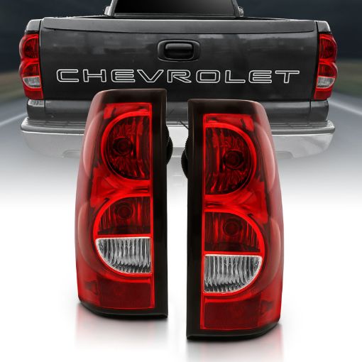 Picture of ANZO 2004 - 2007 Chevy Silverado Taillight RedClear Lens wBlack Trim (OE Replacement)