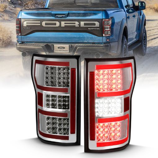 Picture of ANZO 2018 - 2019 Ford F - 150 LED Taillight Chrome (Red Light Bar) (w Sequential)