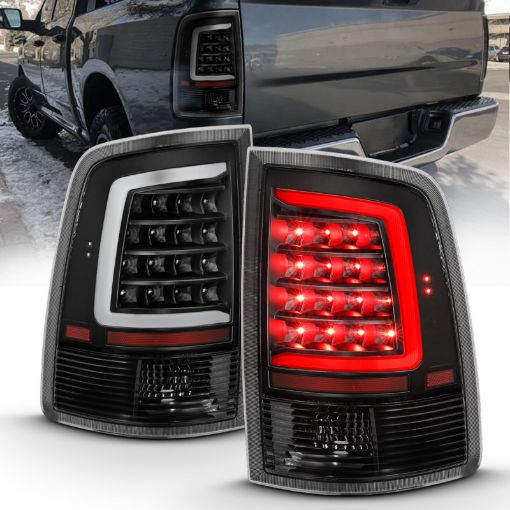 Picture of ANZO 2009 - 2018 Dodge Ram 1500 LED Taillight Plank Style Black wClear Lens
