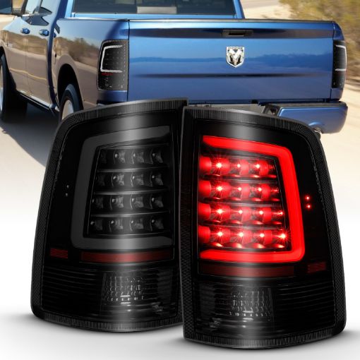 Picture of ANZO 2009 - 2018 Dodge Ram 1500 LED Taillight Plank Style Black wSmoke Lens