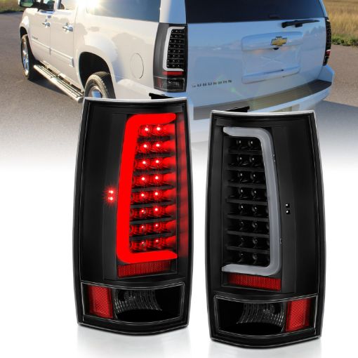 Picture of ANZO 2007 - 2014 Chevy Tahoe LED Taillight Plank Style Black wClear Lens
